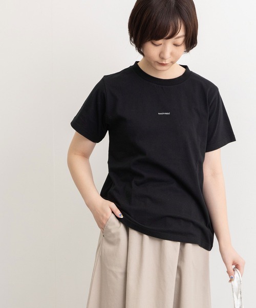 POU DOU DOU(プードゥドゥ)の「VINGT-TROIS刺繍Tee(Tシャツ/カットソー・レディース・ブラック/オフホワイト/ピンク/ターコイズブルー/キャメル・3)」の3枚目の写真