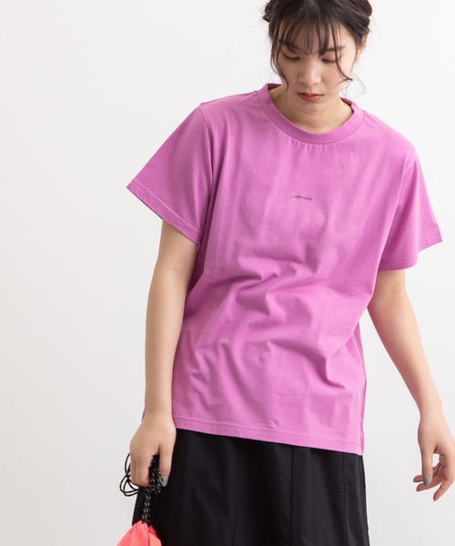 POU DOU DOU(プードゥドゥ)の「VINGT-TROIS刺繍Tee(Tシャツ/カットソー・レディース・ブラック/オフホワイト/ピンク/ターコイズブルー/キャメル・3)」の6枚目の写真