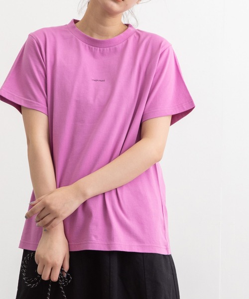 POU DOU DOU(プードゥドゥ)の「VINGT-TROIS刺繍Tee(Tシャツ/カットソー・レディース・ブラック/オフホワイト/ピンク/ターコイズブルー/キャメル・3)」の8枚目の写真