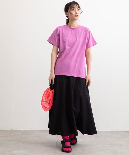 POU DOU DOU(プードゥドゥ)の「VINGT-TROIS刺繍Tee(Tシャツ/カットソー・レディース・ブラック/オフホワイト/ピンク/ターコイズブルー/キャメル・3)」の10枚目の写真