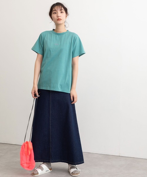 POU DOU DOU(プードゥドゥ)の「VINGT-TROIS刺繍Tee(Tシャツ/カットソー・レディース・ブラック/オフホワイト/ピンク/ターコイズブルー/キャメル・3)」の18枚目の写真