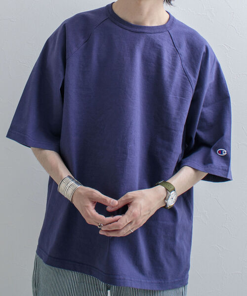 Champion（チャンピオン）の「【WEB限定】【Champion/チャンピオン】ビッグシルエットラグランハーフスリーブTee（Tシャツ/カットソー・メンズ・パープル/レッド/オリーブ・LARGE）」の6枚目の写真