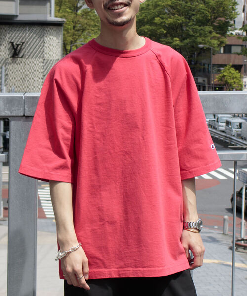 Champion（チャンピオン）の「【WEB限定】【Champion/チャンピオン】ビッグシルエットラグランハーフスリーブTee（Tシャツ/カットソー・メンズ・パープル/レッド/オリーブ・LARGE）」の20枚目の写真