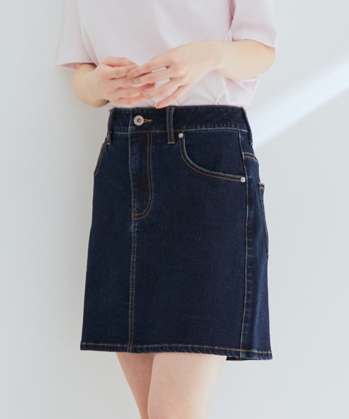 VIS（ビス）の「【エコテックス(R)】 デニムミニスカート【sustainable】（デニムスカート・レディース・ネイビー/ブルー系その他4・M/S）」の2枚目の写真