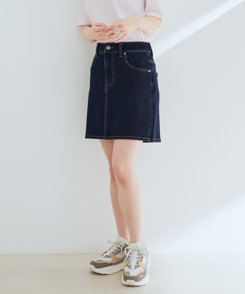 VIS（ビス）の「【エコテックス(R)】 デニムミニスカート【sustainable】（デニムスカート・レディース・ネイビー/ブルー系その他4・M/S）」の9枚目の写真