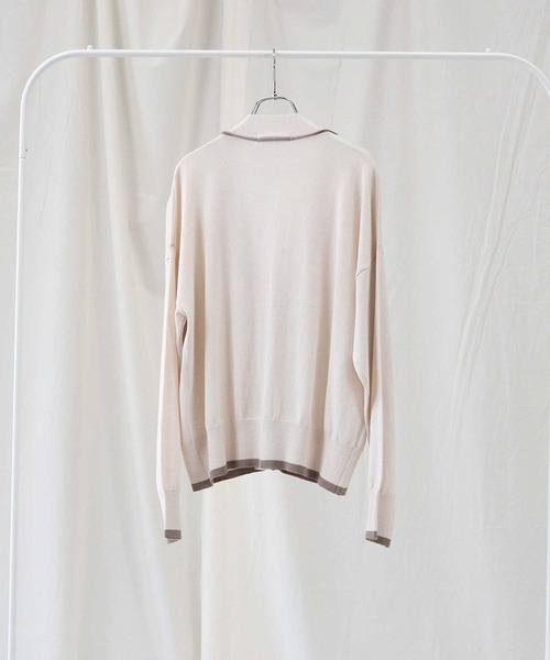 HONEYSUCKLE ROSE（ハニーサックルローズ）の「【HONEYSUCKLE ROSE】配色ラインカーディガン（カーディガン/ボレロ・レディース・ダークグレー/グリーン/ベージュ・M/L）」の10枚目の写真