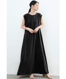 Cinderella（シンデレラ）の「マキシ丈ワンピ Tシャツ 無地 抜け感 ドロップショルダー フレンチスリーブ 半袖 ノースリーブ 選べる 細見え オーバーサイズ ビッグサイズ 大きいサイズ ゆるT 大人カジュアル シンプル 長め丈 ゆるワンピ 部屋着（ワンピース）」