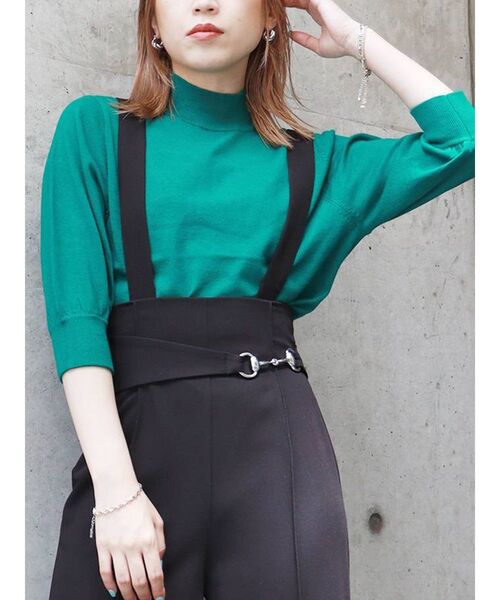 MURUA（ムルーア）の「ハーフスリーブパフニット（ニット/セーター・レディース・ブラック/オレンジ/グリーン/アイボリー・FREE）」の3枚目の写真