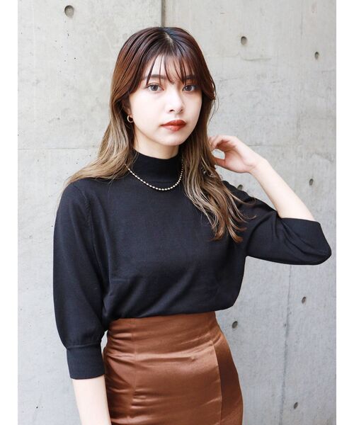 MURUA（ムルーア）の「ハーフスリーブパフニット（ニット/セーター・レディース・ブラック/オレンジ/グリーン/アイボリー・FREE）」の20枚目の写真