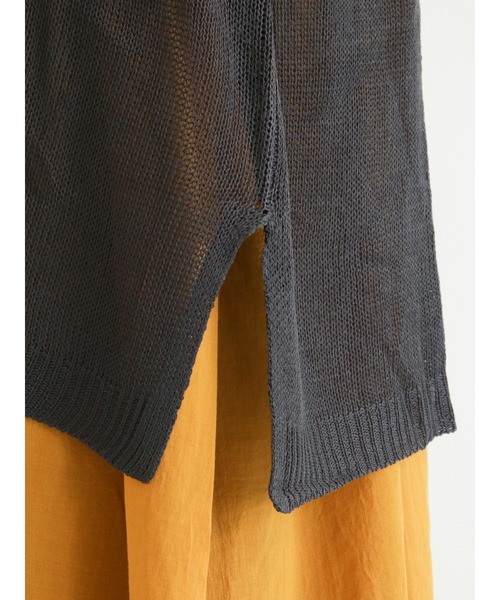 Samansa Mos2（サマンサ モスモス）の「麻調ロングカーディガン（カーディガン/ボレロ・レディース・ベージュ/グリーン/チャコール・ﾌﾘ-）」の8枚目の写真