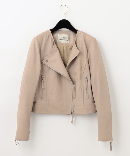 GRACE CONTINENTAL（グレースコンチネンタル）の「ライダースショートジャケット（ライダースジャケット・レディース・ブラック/ベージュ/ピンク・36/38）」の11枚目の写真