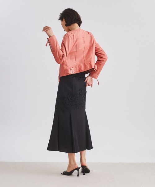 GRACE CONTINENTAL（グレースコンチネンタル）の「ライダースショートジャケット（ライダースジャケット・レディース・ブラック/ベージュ/ピンク・36/38）」の13枚目の写真