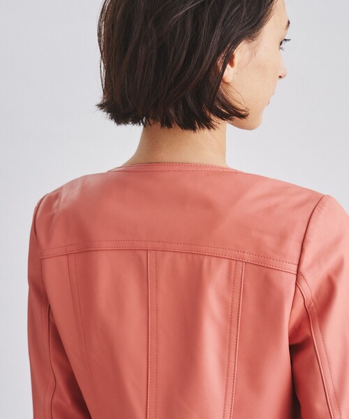 GRACE CONTINENTAL（グレースコンチネンタル）の「ライダースショートジャケット（ライダースジャケット・レディース・ブラック/ベージュ/ピンク・36/38）」の17枚目の写真