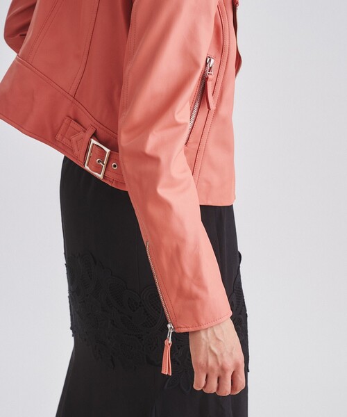 GRACE CONTINENTAL（グレースコンチネンタル）の「ライダースショートジャケット（ライダースジャケット・レディース・ブラック/ベージュ/ピンク・36/38）」の18枚目の写真