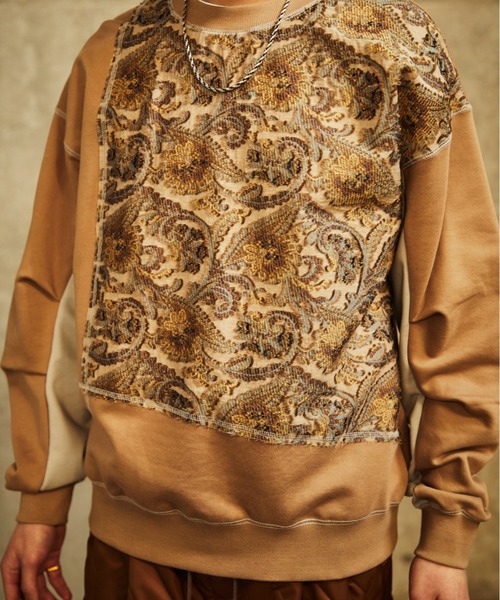 TAUPE（トープ）の「TAUPE/トープ/ブロッキングジャガードルーズスウェット（スウェット・メンズ・ブラック/ベージュ・1/2）」の10枚目の写真