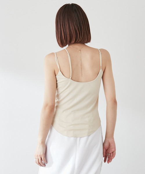 Omekashi（オメカシ）の「【earthy_】オーガニックコットンカップ付き3ストラップキャミソール（キャミソール・レディース・オフホワイト/モカ/ブラック/ブラウン・S/M）」の17枚目の写真