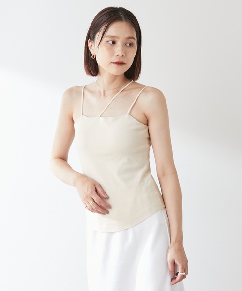 Omekashi（オメカシ）の「【earthy_】オーガニックコットンカップ付き3ストラップキャミソール（キャミソール・レディース・オフホワイト/モカ/ブラック/ブラウン・S/M）」の13枚目の写真