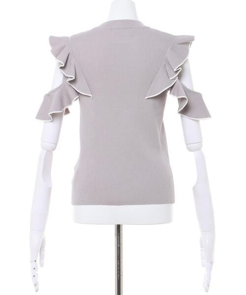 INGNI(イング)の「肩開き配色フリルニット(ニット/セーター・レディース・ホワイト×ブラック/ブラック×ホワイト/グレー系その他/ピンク系2・M)」の21枚目の写真