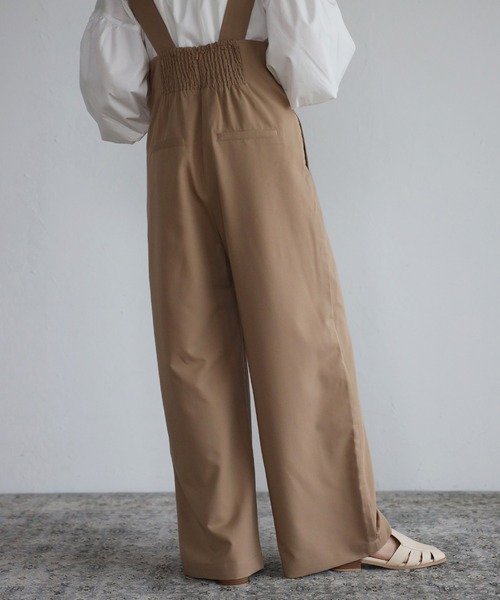 Bonjour Sagan（ボンジュールサガン）の「ハイウエストサロペットパンツ（サロペット/オーバーオール・レディース・ブラック/ベージュ・FREE）」の21枚目の写真