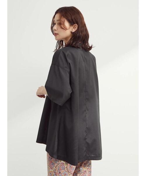 Green Parks(グリーンパークス)の「ビブヨーク切替ブラウス*(シャツ/ブラウス・レディース・ブラック/ストライプ/ホワイト系その他2/テラコッタ・FREE)」の14枚目の写真