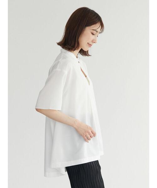 Green Parks(グリーンパークス)の「ビブヨーク切替ブラウス*(シャツ/ブラウス・レディース・ブラック/ストライプ/ホワイト系その他2/テラコッタ・FREE)」の8枚目の写真