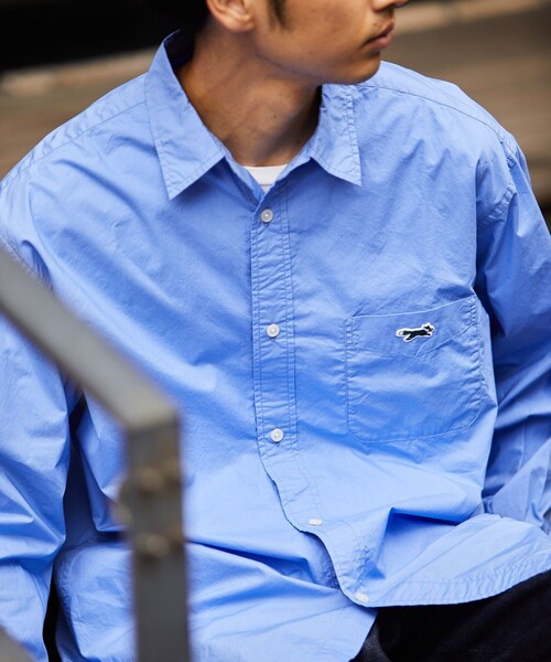 TOWNCRAFT（タウンクラフト）の「TOWN CRAFT/タウンクラフト レギュラーカラー リラックスシャツ/ワンポイント（シャツ/ブラウス・メンズ・ホワイト/ライトグレー/ブルー/ネイビー/ブルー系その他・SMALL/MEDIUM/LARGE）」の4枚目の写真