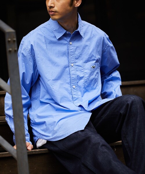 TOWNCRAFT（タウンクラフト）の「TOWN CRAFT/タウンクラフト レギュラーカラー リラックスシャツ/ワンポイント（シャツ/ブラウス・メンズ・ホワイト/ライトグレー/ブルー/ネイビー/ブルー系その他・SMALL/MEDIUM/LARGE）」の19枚目の写真