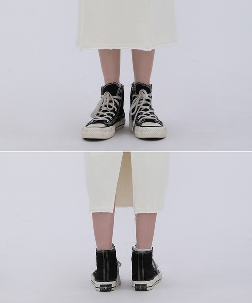 UNE MANSION（ユヌマンション）の「フードロングスカートトレーニングセットアップ（サロペット/オーバーオール・レディース・ブラック/グレー/クリーム・FREE）」の8枚目の写真