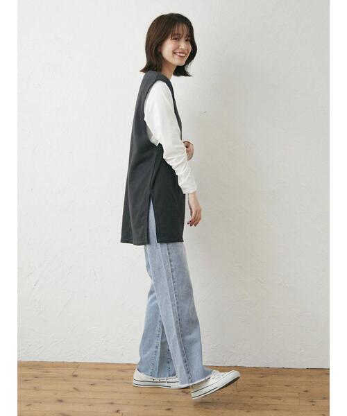 Green　Parks（グリーンパークス）の「・SUGAR SPOON カラーデニムフレアパンツ（デニムパンツ・レディース・ブラック/ピンク/グリーン/ライトインディゴブルー・FREE）」の5枚目の写真