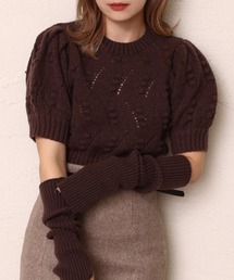 one after another NICE CLAUP | アームウォーマーぽこぽこケーブルニット/premium order(ニット/セーター)