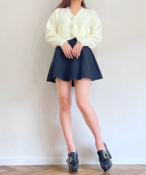 titty＆Co. PETIT（ティティアンドコープティ）の「【titty&Co.PETIT 】リボンボタンVネックカーディガン（カーディガン/ボレロ・レディース・ホワイト/ブルー/ベージュ・FREE）」の18枚目の写真