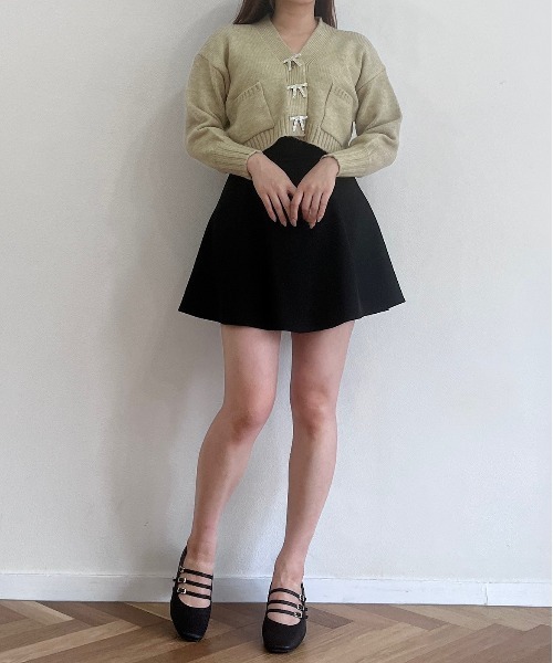 titty＆Co. PETIT（ティティアンドコープティ）の「【titty&Co.PETIT 】リボンボタンVネックカーディガン（カーディガン/ボレロ・レディース・ホワイト/ブルー/ベージュ・FREE）」の22枚目の写真