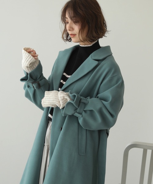 frames RAY CASSIN（フレームスレイカズン）の「WEB限定 リブアームウォーマー バラクラバ/ネックウォーマー別売り（アームカバー・レディース・ブラック系/オートミール/イエロー×グリーン/ターコイズブルー/キャメル/スミクロ・FREE）」の11枚目の写真