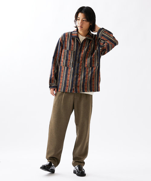 JOURNAL STANDARD(ジャーナルスタンダード)の「エスニックパターン ブッチャー CPOシャツ(シャツ/ブラウス・メンズ・タン/モカ/ブラック系その他/ダークブルー・MEDIUM/LARGE)」の5枚目の写真