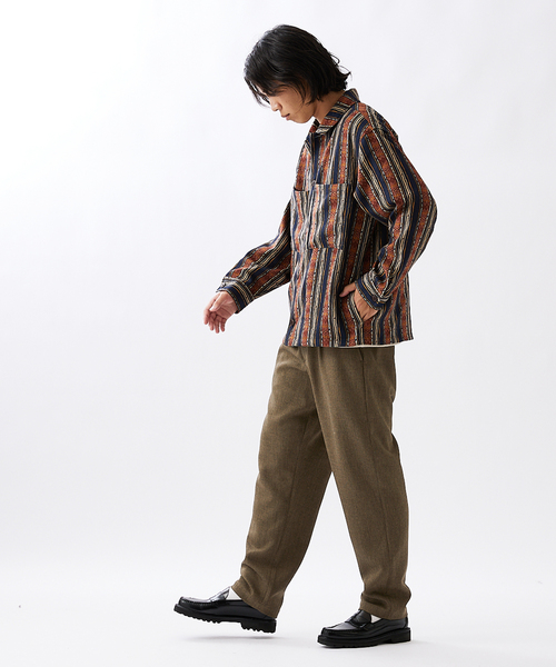JOURNAL STANDARD(ジャーナルスタンダード)の「エスニックパターン ブッチャー CPOシャツ(シャツ/ブラウス・メンズ・タン/モカ/ブラック系その他/ダークブルー・MEDIUM/LARGE)」の6枚目の写真
