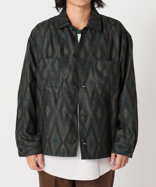 JOURNAL STANDARD(ジャーナルスタンダード)の「エスニックパターン ブッチャー CPOシャツ(シャツ/ブラウス・メンズ・タン/モカ/ブラック系その他/ダークブルー・MEDIUM/LARGE)」の8枚目の写真