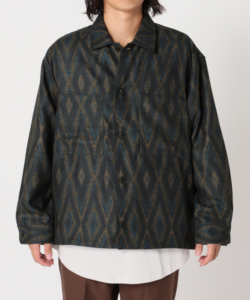 JOURNAL STANDARD(ジャーナルスタンダード)の「エスニックパターン ブッチャー CPOシャツ(シャツ/ブラウス・メンズ・タン/モカ/ブラック系その他/ダークブルー・MEDIUM/LARGE)」の9枚目の写真