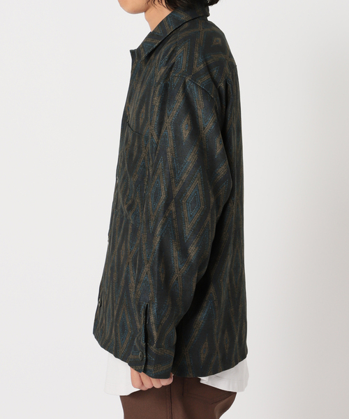 JOURNAL STANDARD(ジャーナルスタンダード)の「エスニックパターン ブッチャー CPOシャツ(シャツ/ブラウス・メンズ・タン/モカ/ブラック系その他/ダークブルー・MEDIUM/LARGE)」の10枚目の写真