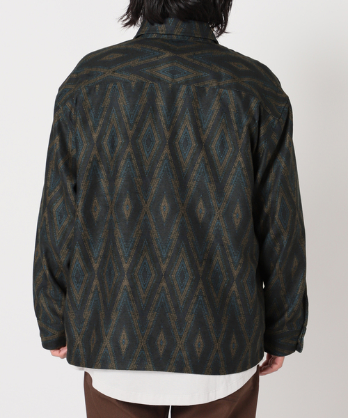 JOURNAL STANDARD(ジャーナルスタンダード)の「エスニックパターン ブッチャー CPOシャツ(シャツ/ブラウス・メンズ・タン/モカ/ブラック系その他/ダークブルー・MEDIUM/LARGE)」の11枚目の写真