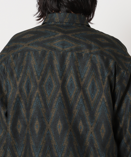 JOURNAL STANDARD(ジャーナルスタンダード)の「エスニックパターン ブッチャー CPOシャツ(シャツ/ブラウス・メンズ・タン/モカ/ブラック系その他/ダークブルー・MEDIUM/LARGE)」の12枚目の写真