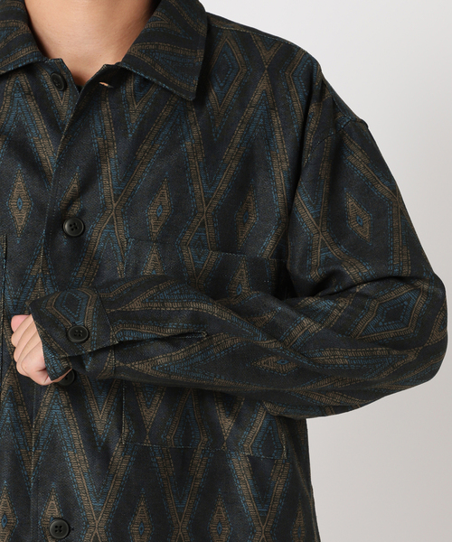JOURNAL STANDARD(ジャーナルスタンダード)の「エスニックパターン ブッチャー CPOシャツ(シャツ/ブラウス・メンズ・タン/モカ/ブラック系その他/ダークブルー・MEDIUM/LARGE)」の15枚目の写真