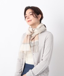 カシミヤ100%マフラー オンブレーチェック