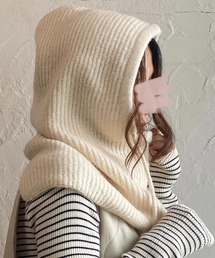 She's Closet | バラクラバリブニットフードウォーマー(ネックウォーマー/スヌード)