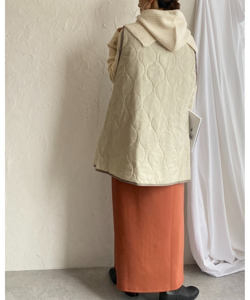 She's Closet（シーズクローゼット）の「バラクラバリブニットフードウォーマー（ネックウォーマー/スヌード・レディース・ブラック/ブラウン/アイボリー/モカ/オレンジ・FREE）」の11枚目の写真