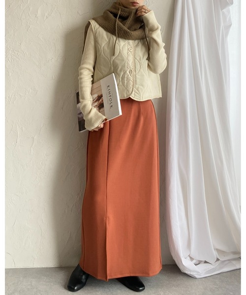 She's Closet（シーズクローゼット）の「バラクラバリブニットフードウォーマー（ネックウォーマー/スヌード・レディース・ブラック/ブラウン/アイボリー/モカ/オレンジ・FREE）」の22枚目の写真