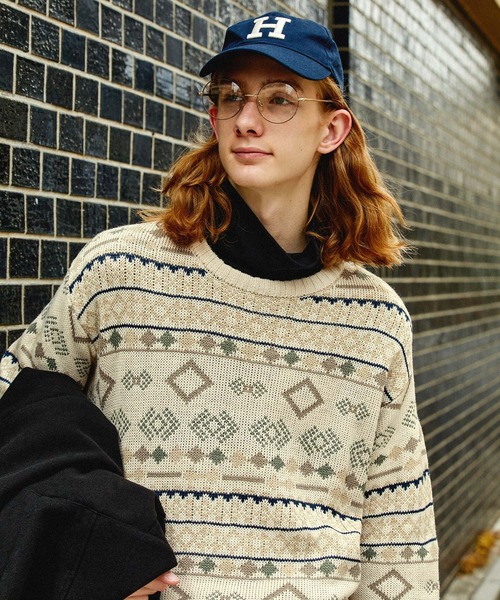 EMMA CLOTHES(エマクローズ)の「ネイティブ柄 ルーズクルーネックプルオーバーニット EMMA CLOTHES(ニット/セーター・メンズ・ダークグリーン系/ブラウン系/アイボリー系/ベージュ系・L/M)」の21枚目の写真