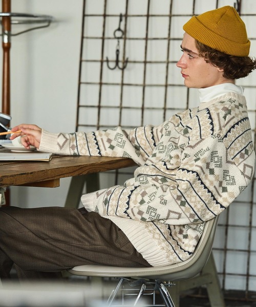 EMMA CLOTHES(エマクローズ)の「ネイティブ柄 ルーズクルーネックプルオーバーニット EMMA CLOTHES(ニット/セーター・メンズ・ダークグリーン系/ブラウン系/アイボリー系/ベージュ系・L/M)」の18枚目の写真