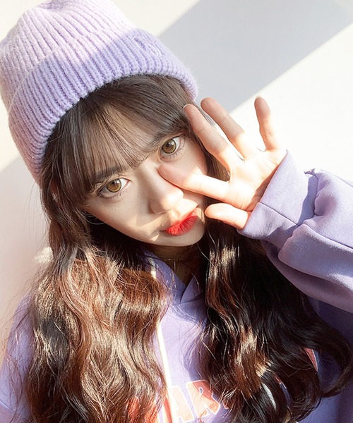 EPICKS（エピックス）の「ロゴ刺繍リブニットキャップ（ニットキャップ/ビーニー・レディース・ブラック/パープル/ピンク/イエロー/オレンジ/ブルー/アイボリー/グリーン・F）」の6枚目の写真