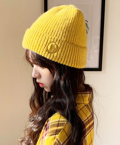 EPICKS（エピックス）の「ロゴ刺繍リブニットキャップ（ニットキャップ/ビーニー・レディース・ブラック/パープル/ピンク/イエロー/オレンジ/ブルー/アイボリー/グリーン・F）」の7枚目の写真