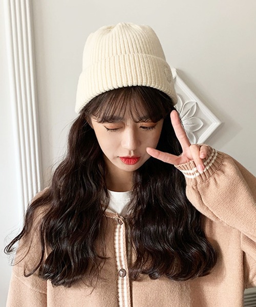 EPICKS（エピックス）の「ロゴ刺繍リブニットキャップ（ニットキャップ/ビーニー・レディース・ブラック/パープル/ピンク/イエロー/オレンジ/ブルー/アイボリー/グリーン・F）」の10枚目の写真